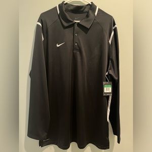 Nike long-sleeve dri-fit polo. Size XL, black. NWT.